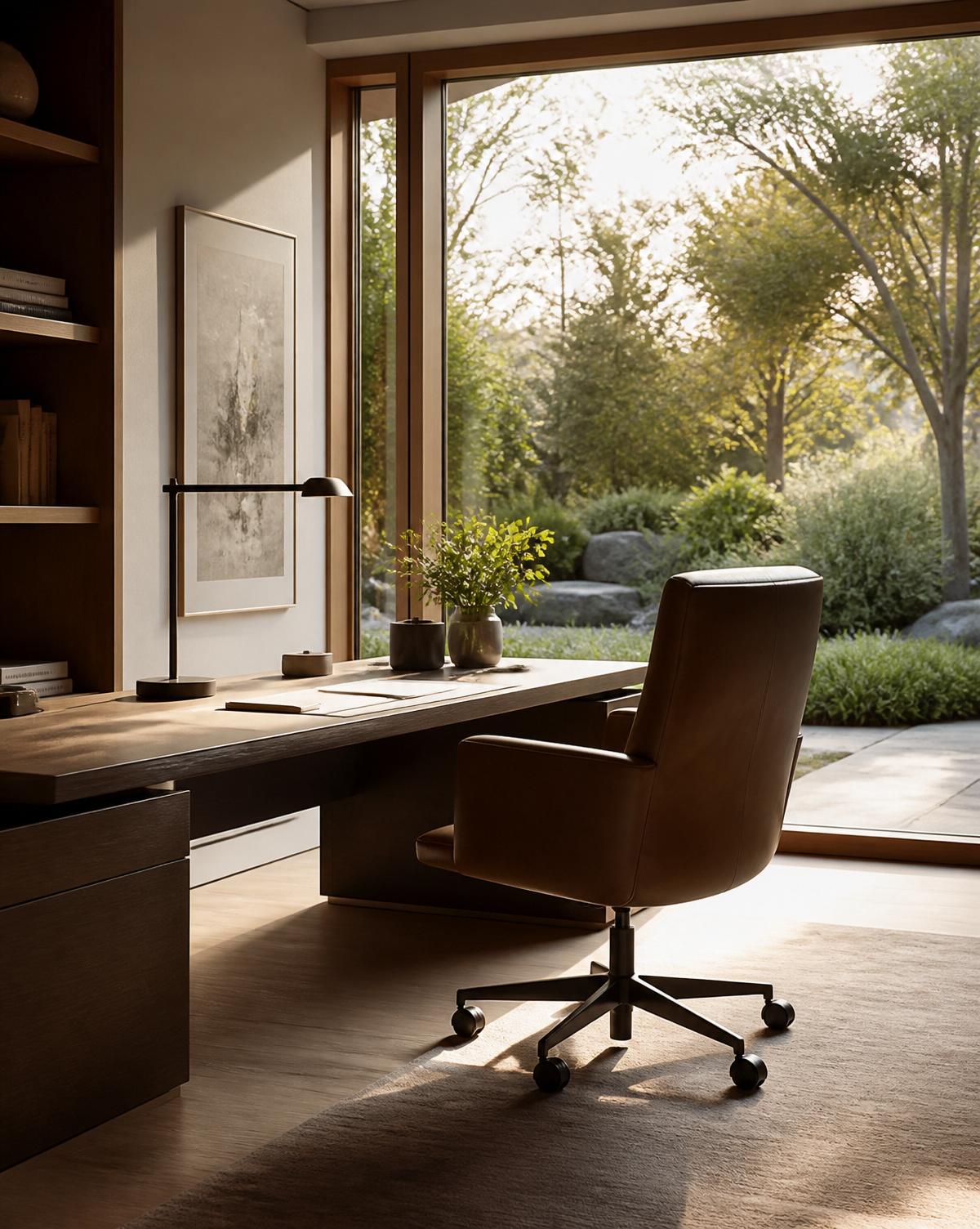 A calm, sunlit home office representing the clarity and control that comes from structured wealth coaching